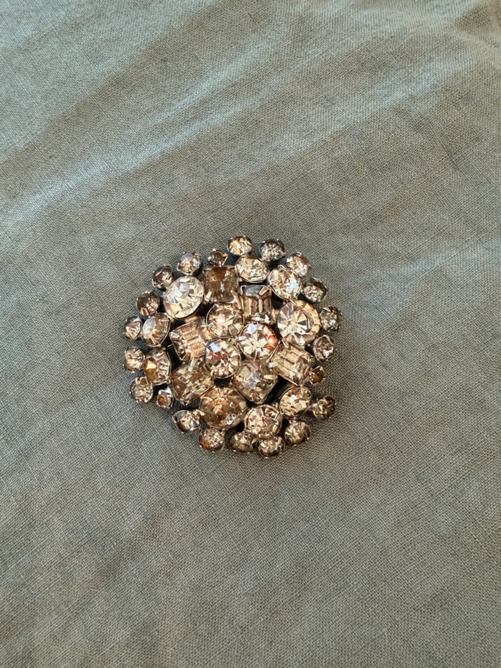 Sparkling Vintage Crystal Cluster Brooch